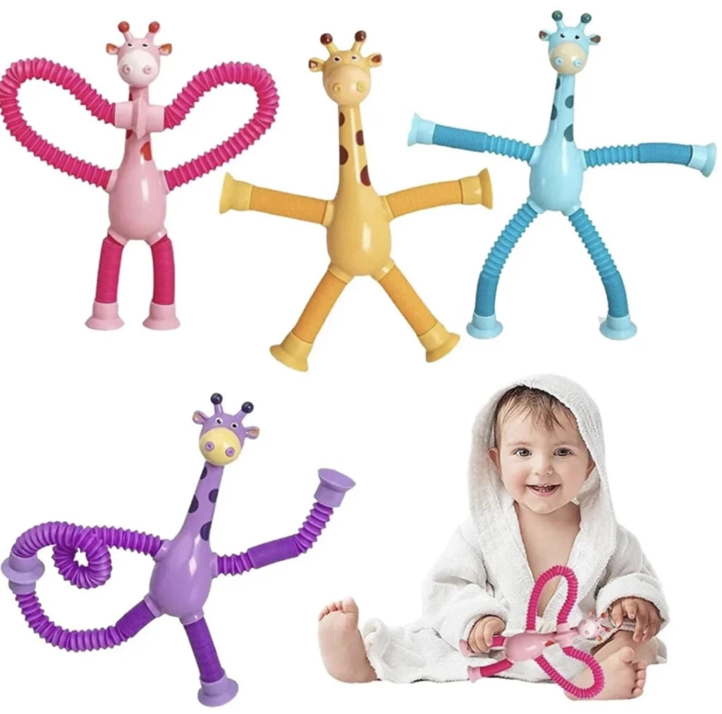 4 Pc Suction Telescopic Squeeze Toys
