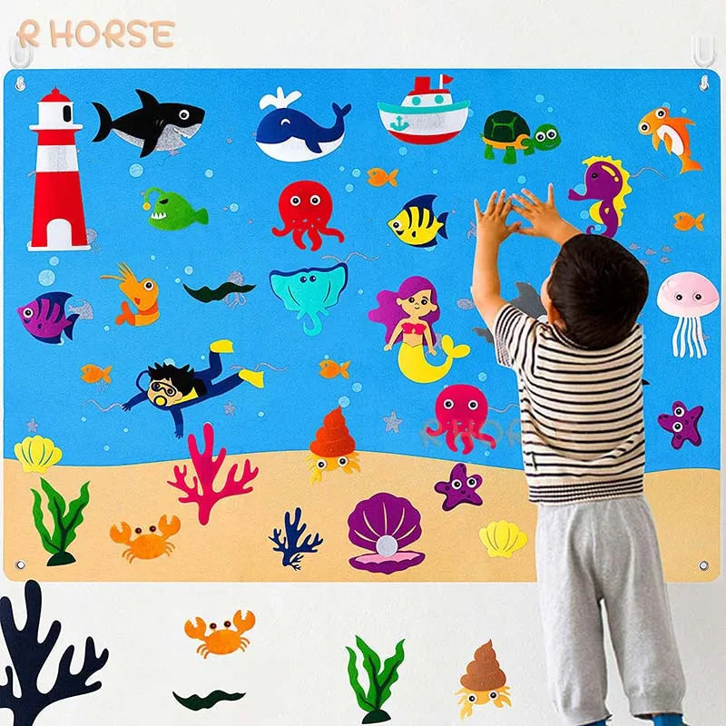 Montessori Felt Story Board Sets. Ocean, Farm ,Insect & Animals