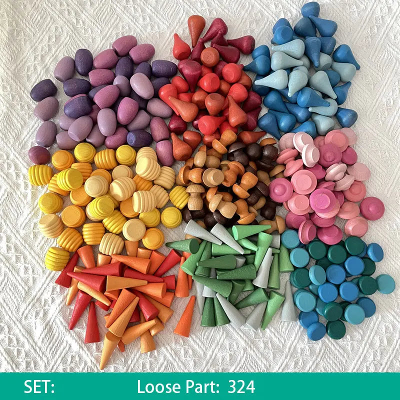 Wood Mandala  Loose Parts  Montessori Educational Wooden Toys