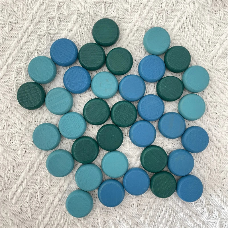 Wood Mandala  Loose Parts  Montessori Educational Wooden Toys