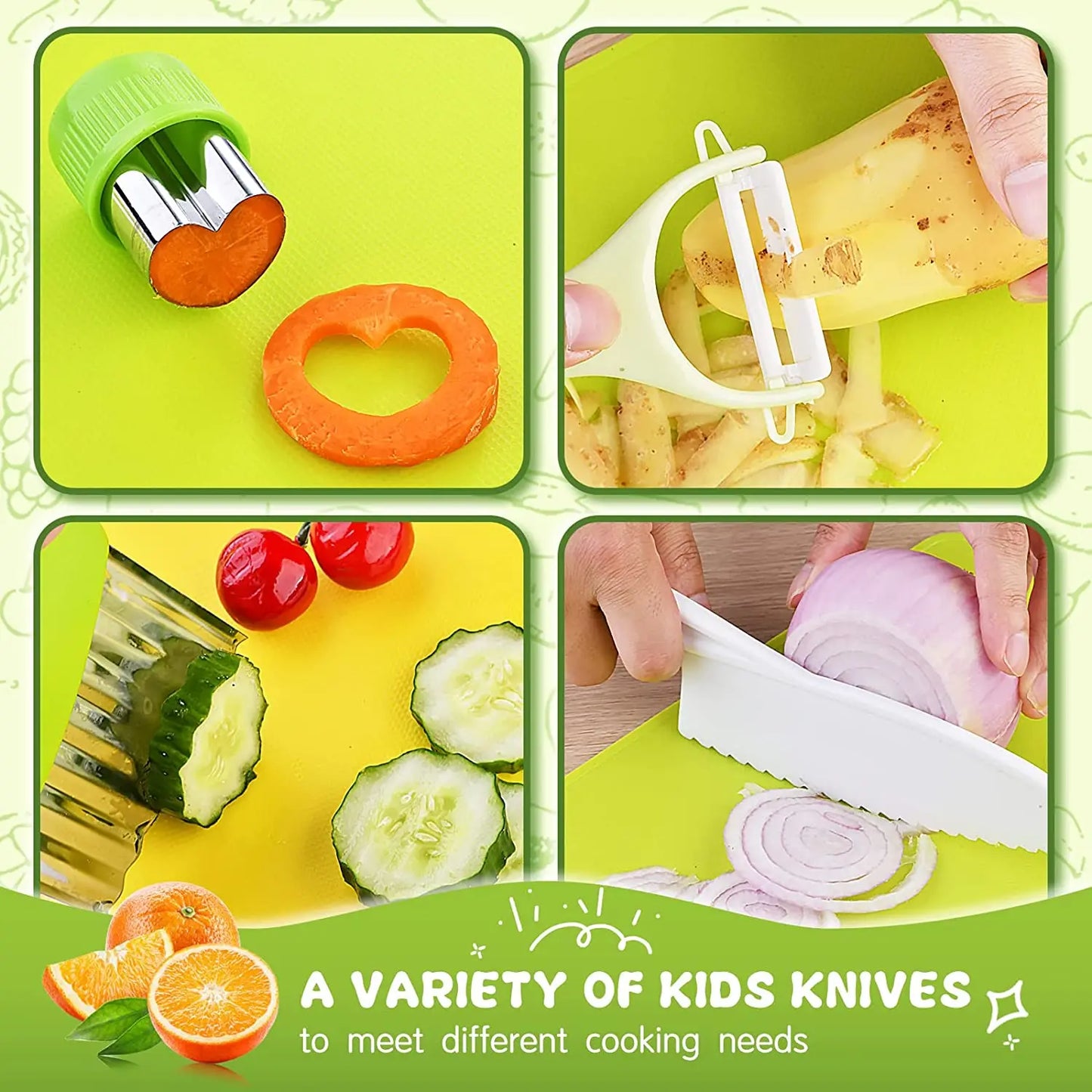 13 Pieces Montessori Kitchen Tools for Toddlers-Kids Safe Cooking Set