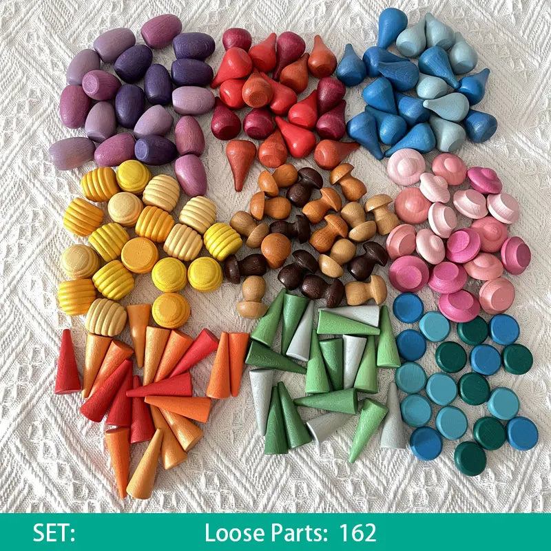 Wood Mandala  Loose Parts  Montessori Educational Wooden Toys