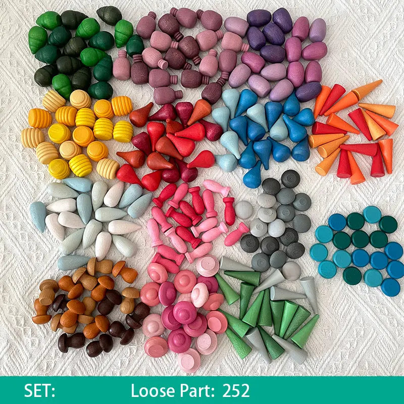 Wood Mandala  Loose Parts  Montessori Educational Wooden Toys