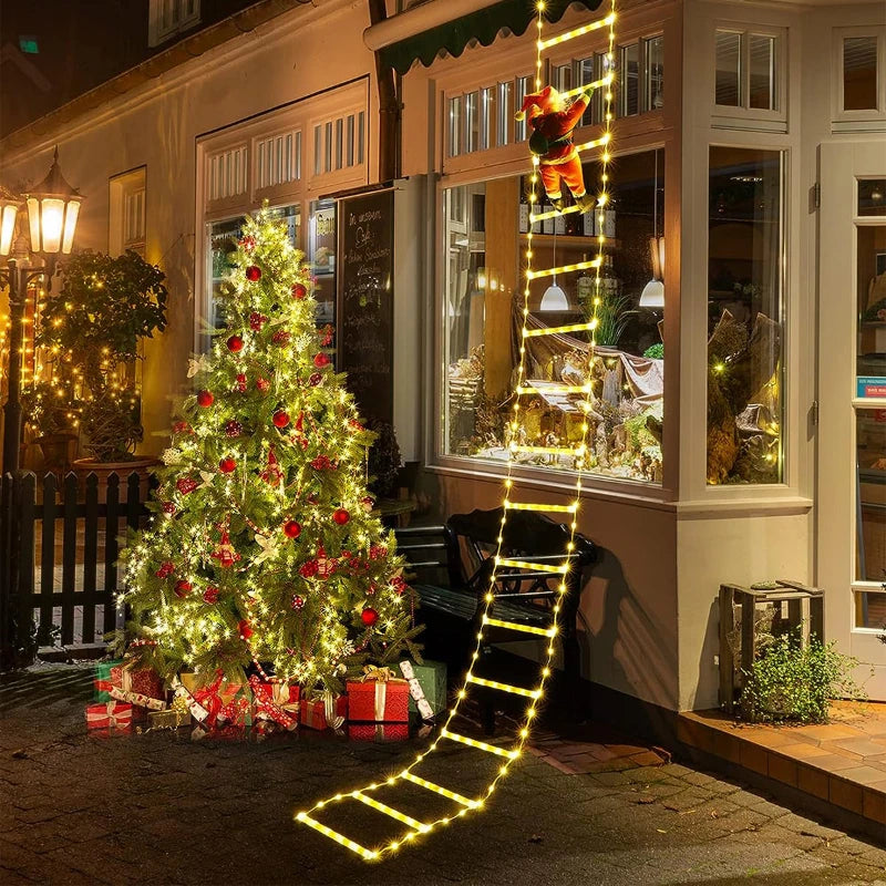 1/3M Santa Claus Climbing Ladder String Lights USB 8 Modes LED Lamp ...