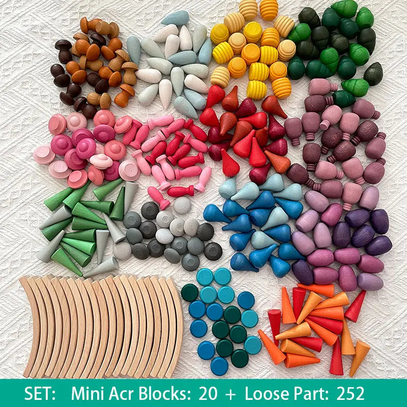 Wood Mandala  Loose Parts  Montessori Educational Wooden Toys