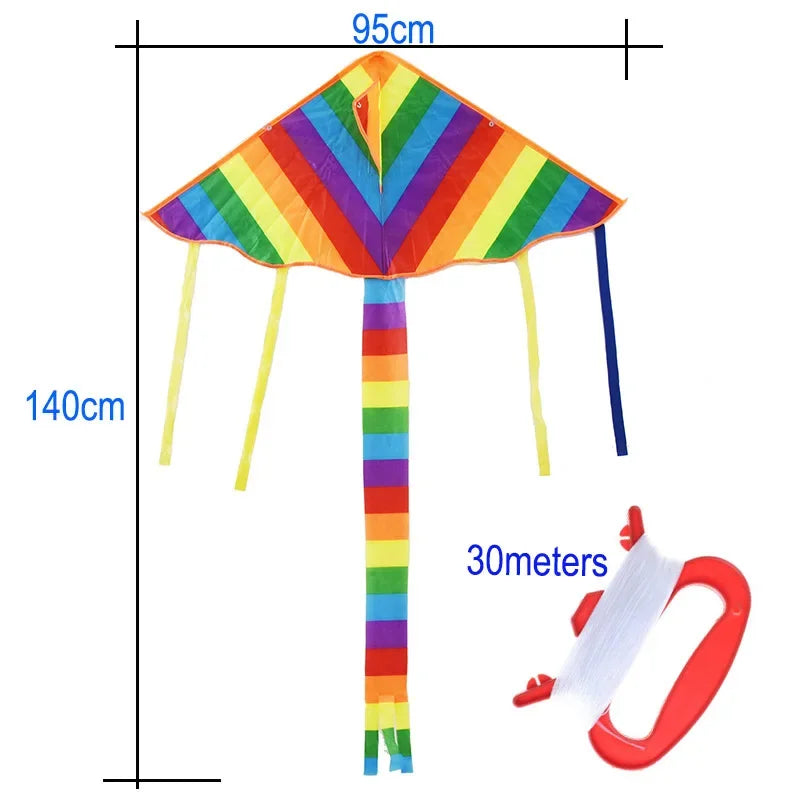 Colorful Adult Kite Outdoor Toy Large Triangle Kite with Handle Long ...