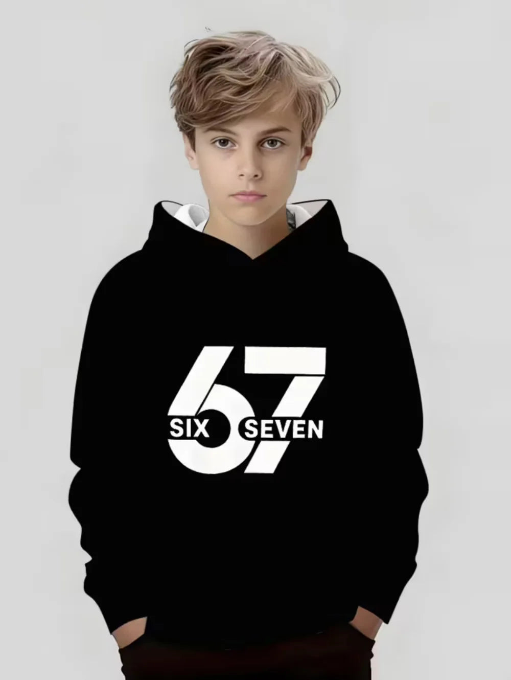 67 Meme Hoodie for Kids Funny Digital Print Autumn Sweatshirt Loose Comfortable Tops Streetwear Fashion Y2k Children's Clothing