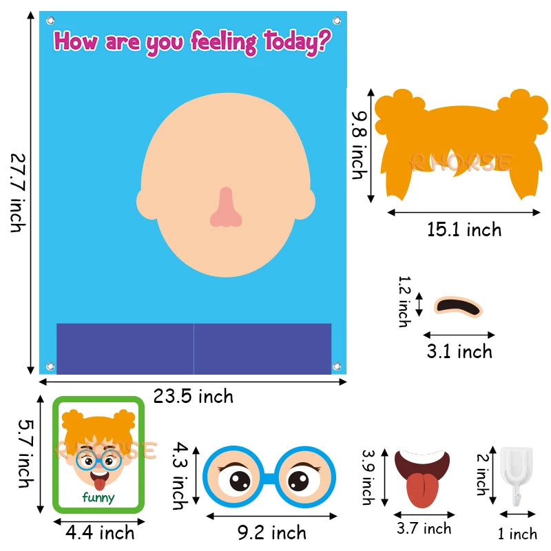 88Pcs Emotions Felt Board