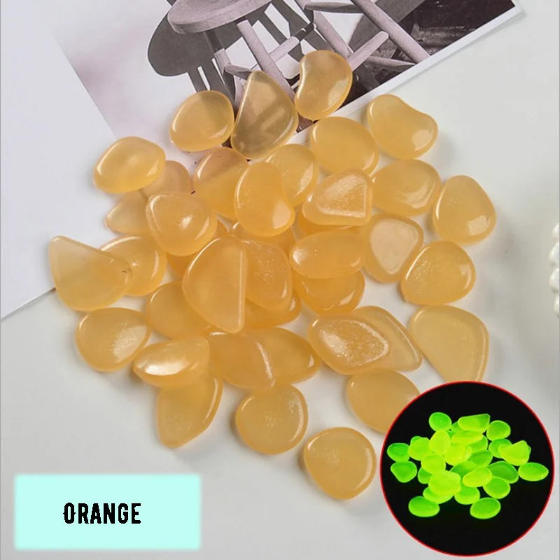25/50PCS Glowing Pebbles - Glow In The Dark