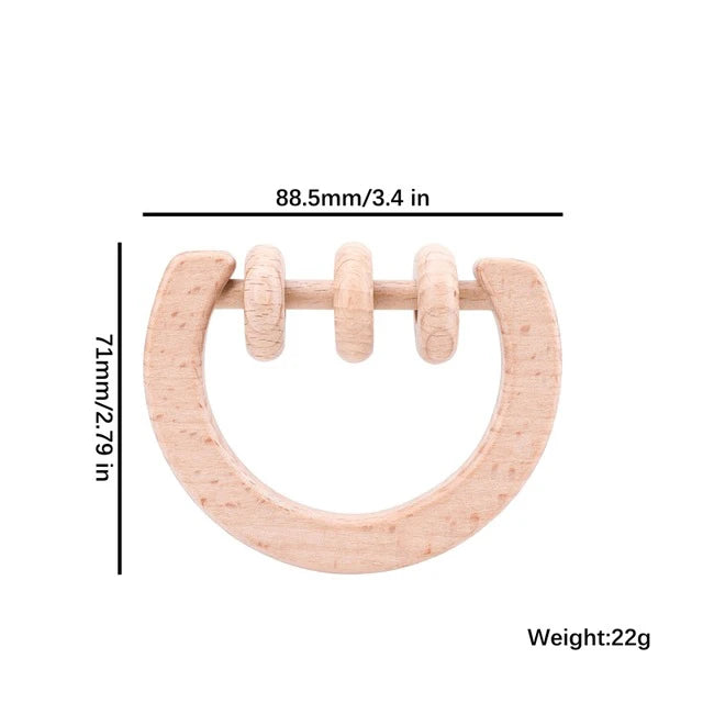 1pc Baby  Montessori Wooden Rattle