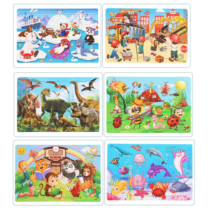 New 30 Pre 3d Wooden Puzzles - Preschool Montessori