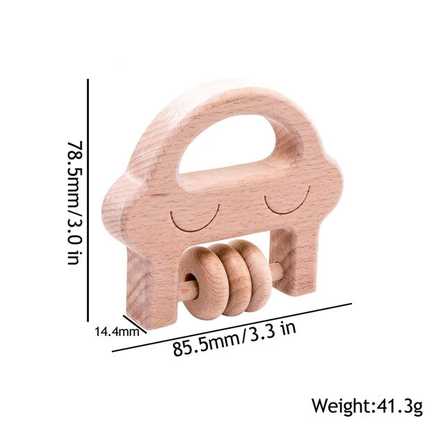1pc Baby  Montessori Wooden Rattle