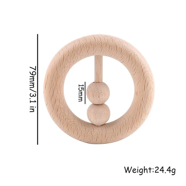 1pc Baby  Montessori Wooden Rattle