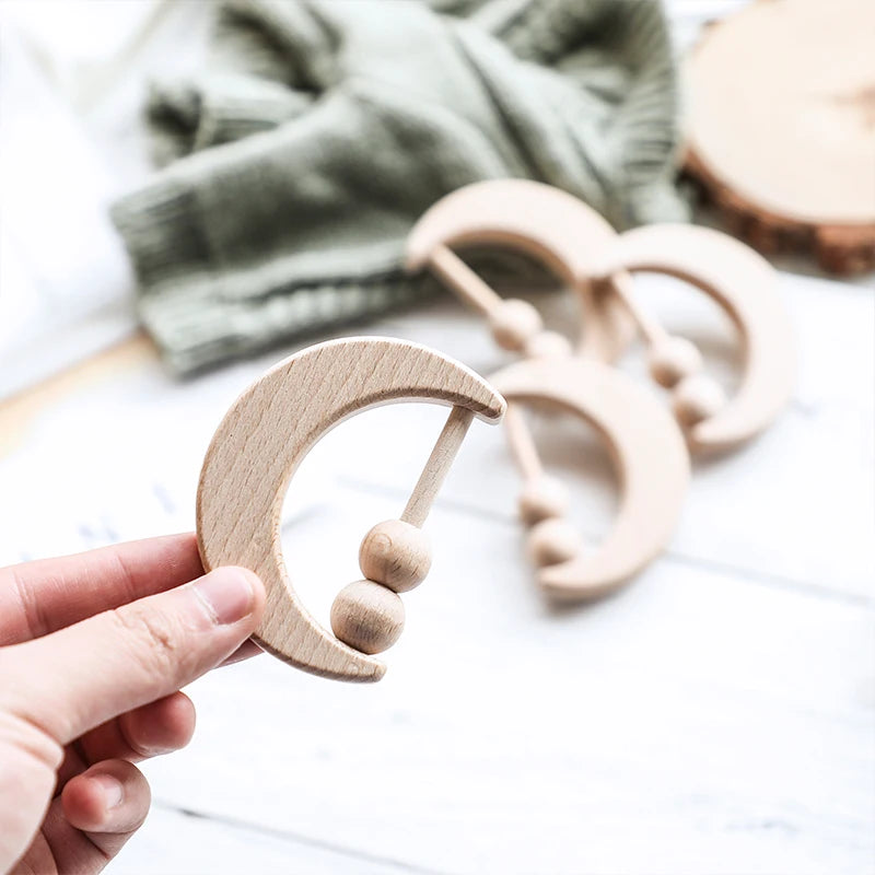 1pc Baby  Montessori Wooden Rattle