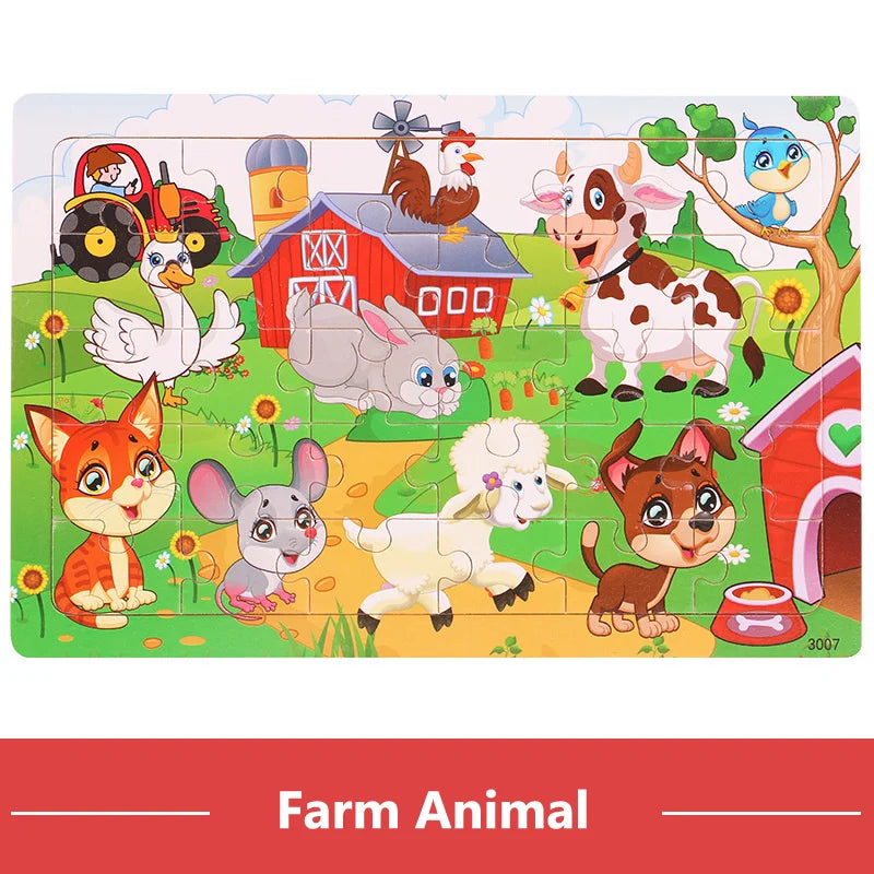 New 30 Pre 3d Wooden Puzzles - Preschool Montessori