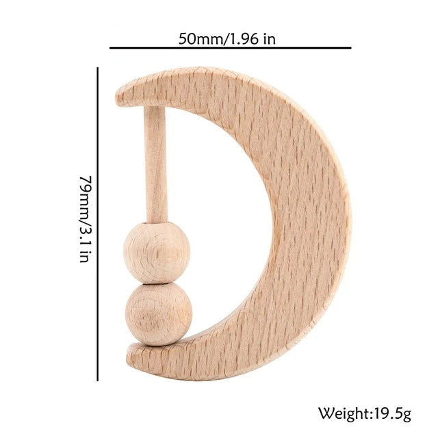 1pc Baby  Montessori Wooden Rattle