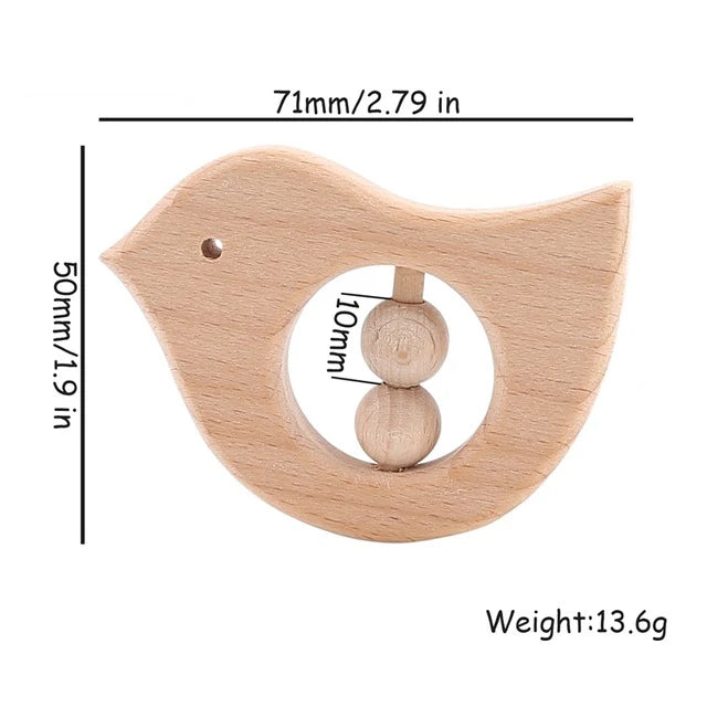 1pc Baby  Montessori Wooden Rattle