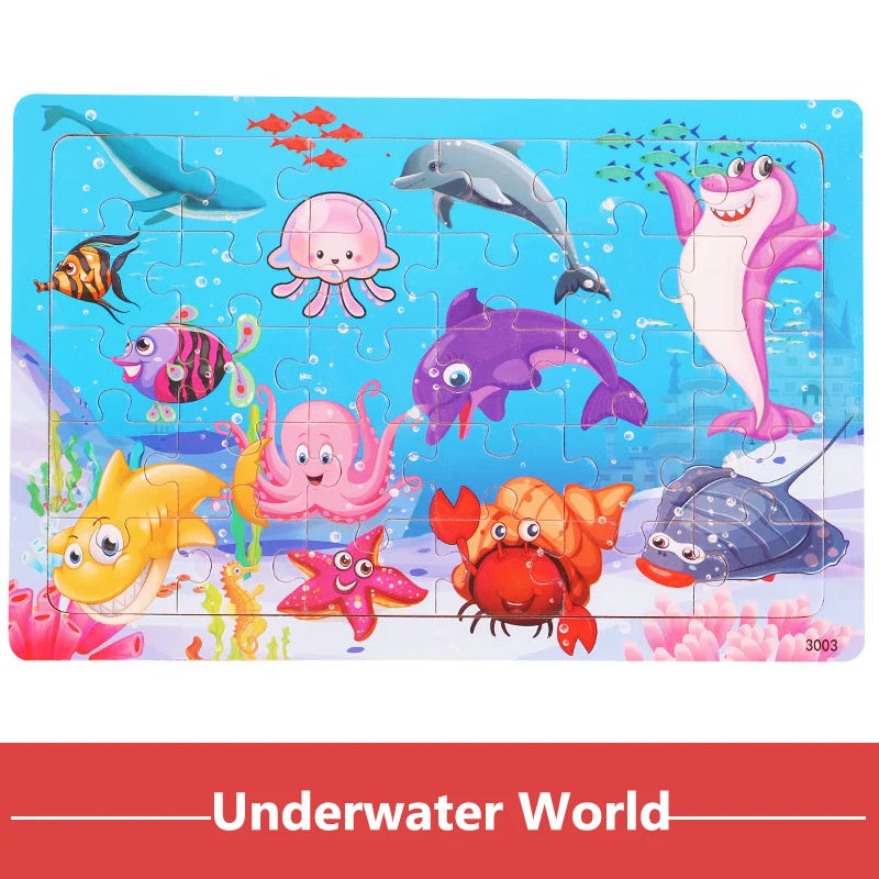 New 30 Pre 3d Wooden Puzzles - Preschool Montessori