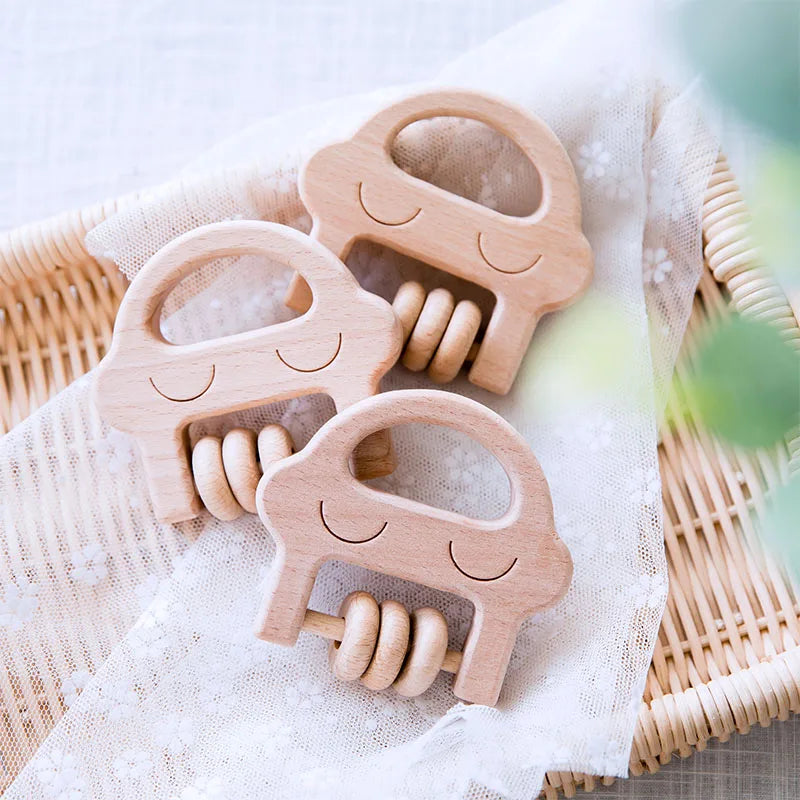 1pc Baby  Montessori Wooden Rattle