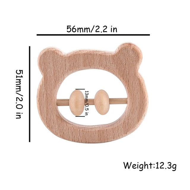 1pc Baby  Montessori Wooden Rattle