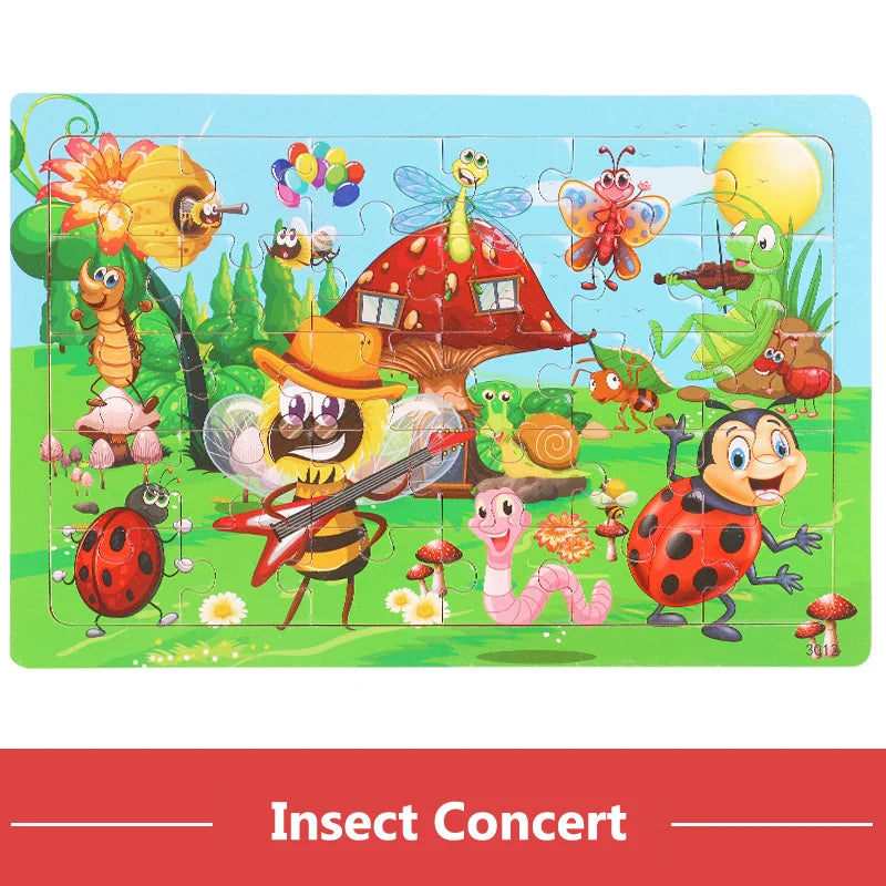 New 30 Pre 3d Wooden Puzzles - Preschool Montessori