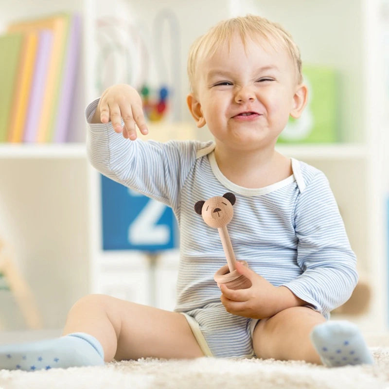 Baby Wooden Montessori  Rattle Puzzle