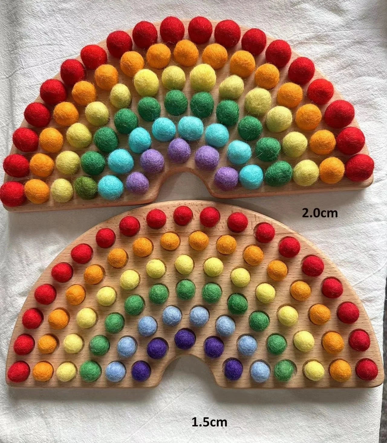 Creative Play Montessori Sensory Wooden Toys, Calculate  Semi Tray 100  Board  with Felt Balls,  Alphabets Numbers.