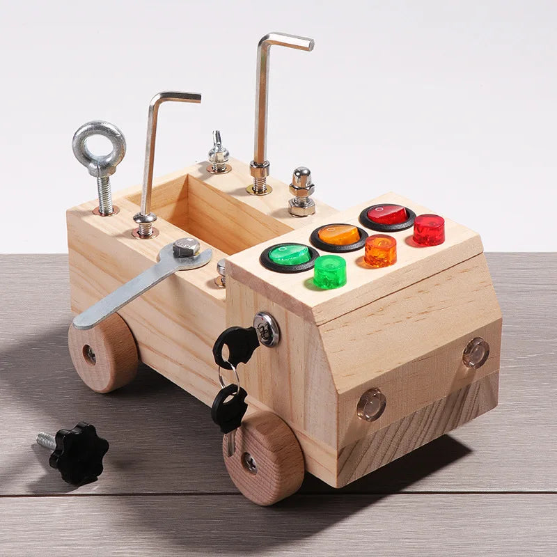 Wooden LED Switch,Disassembly and Assembly, Screws and Nuts  Montessori Busy Board
