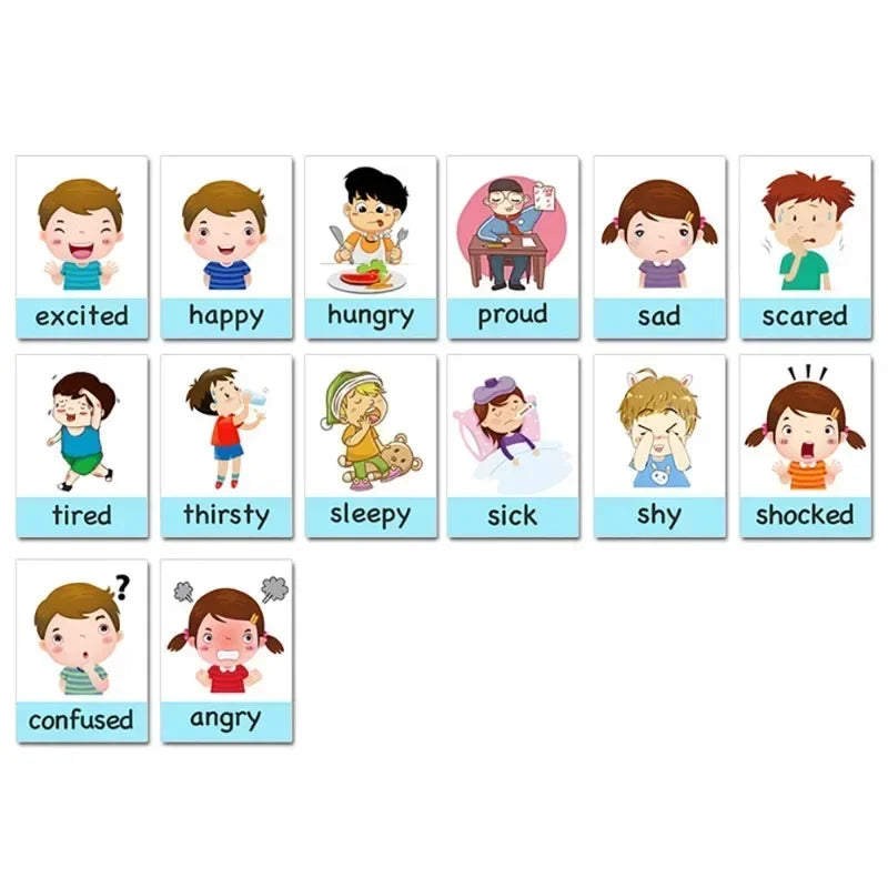 Montessori Emotion, Weather Learning Flash Cards