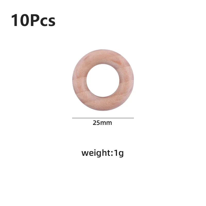 12-125mm Wooden Rings Teether / Crafts  Handmade Natural Maple Wood