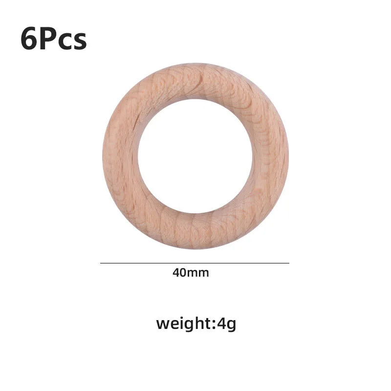 12-125mm Wooden Rings Teether / Crafts  Handmade Natural Maple Wood
