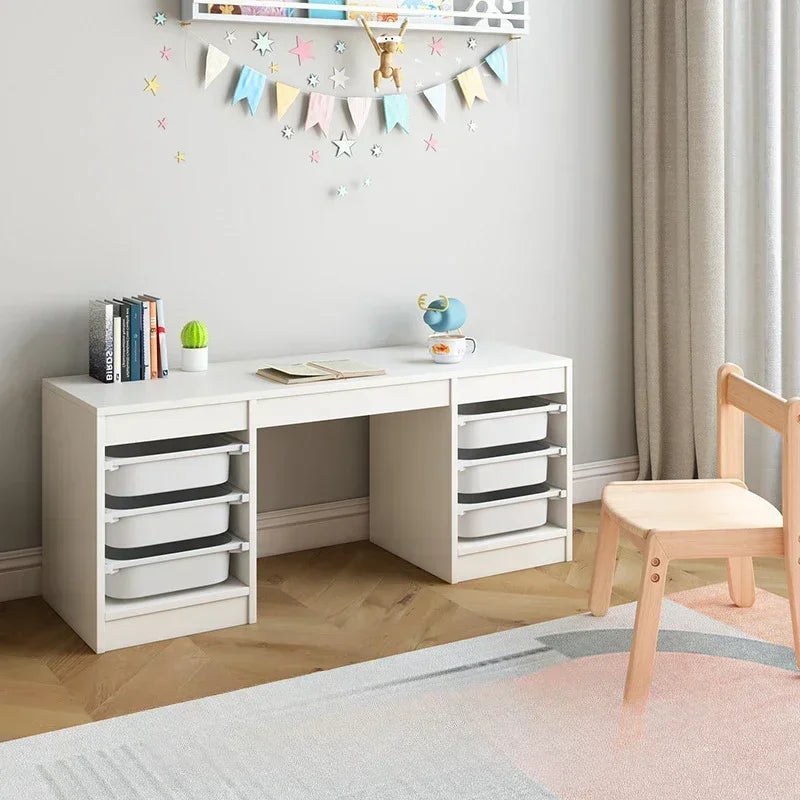 Toy Storage Drawer Organizer for Kids Children Furniture Study Table with  Wooden Box Kids Table Storage and Organization