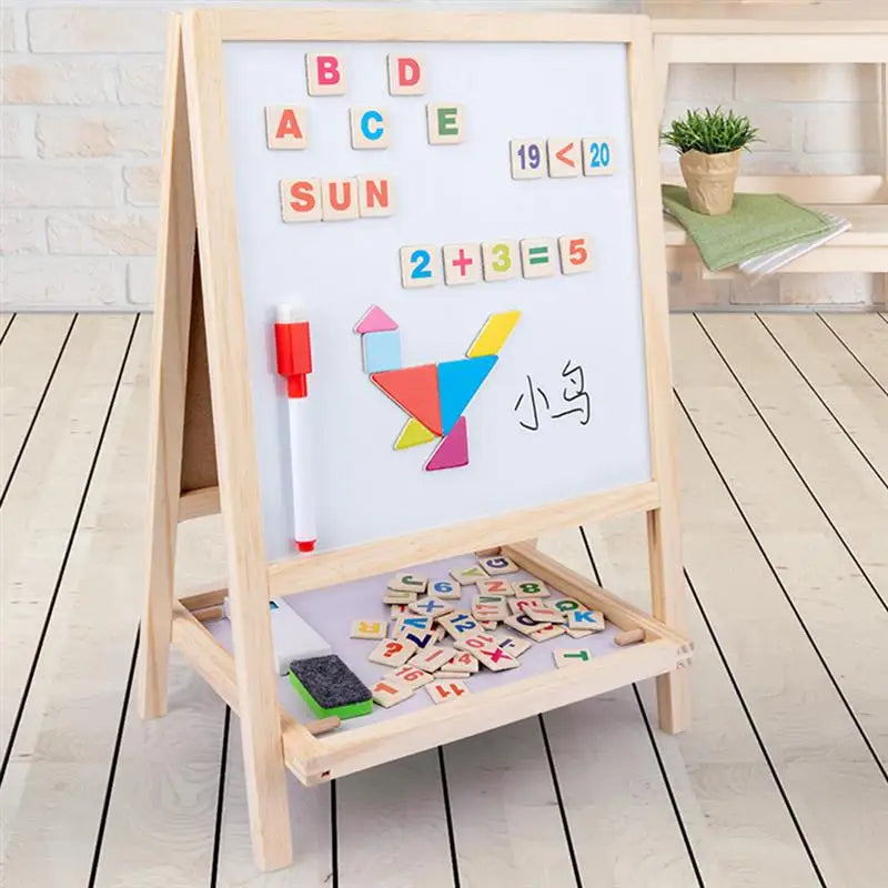 Folding Wooden  Blackboard Whiteboard - Adjustable