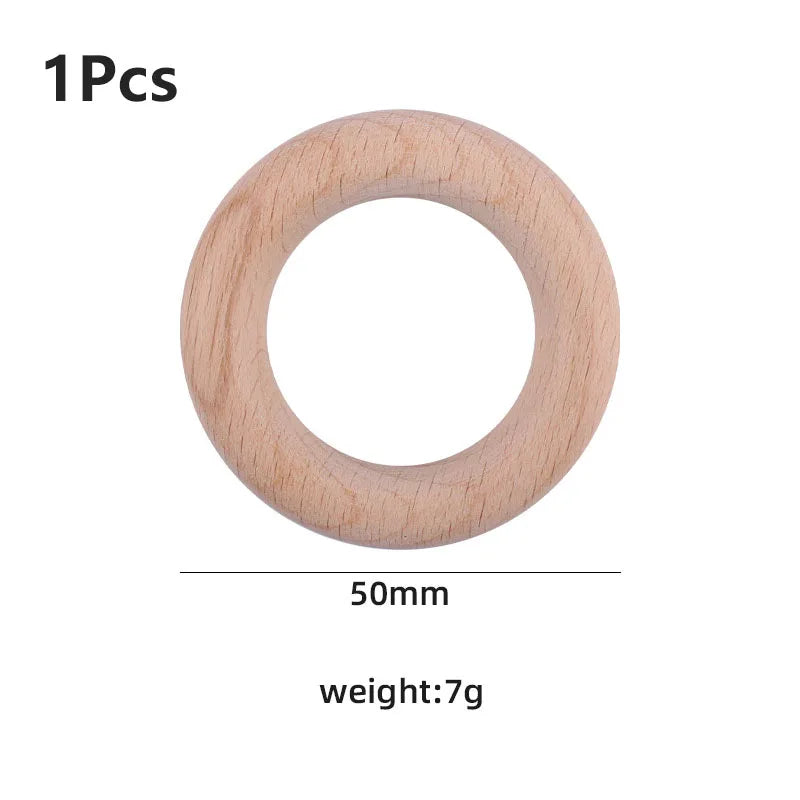 12-125mm Wooden Rings Teether / Crafts  Handmade Natural Maple Wood