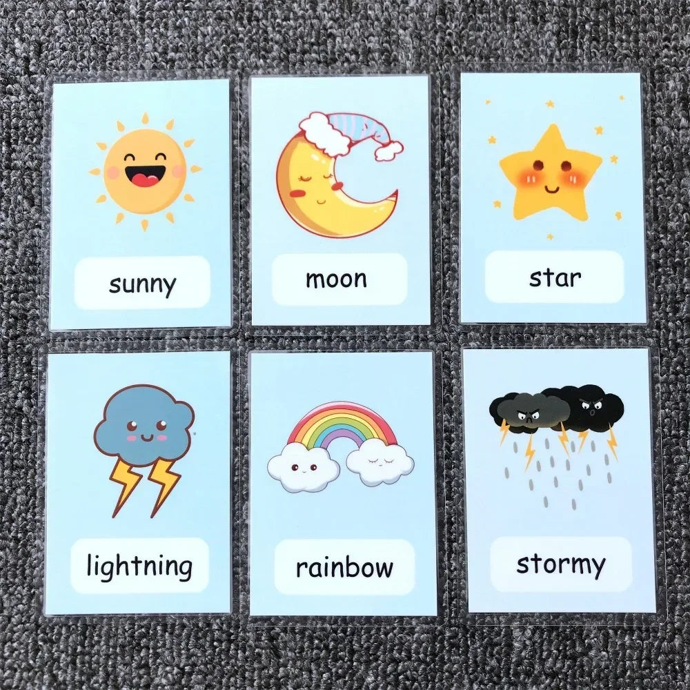 Montessori Emotion, Weather Learning Flash Cards