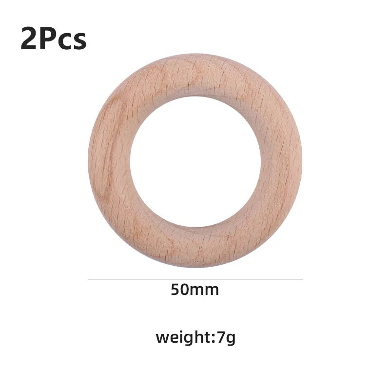 12-125mm Wooden Rings Teether / Crafts  Handmade Natural Maple Wood
