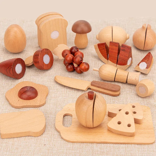 Natural Wooden Simulation Play House Kitchenware