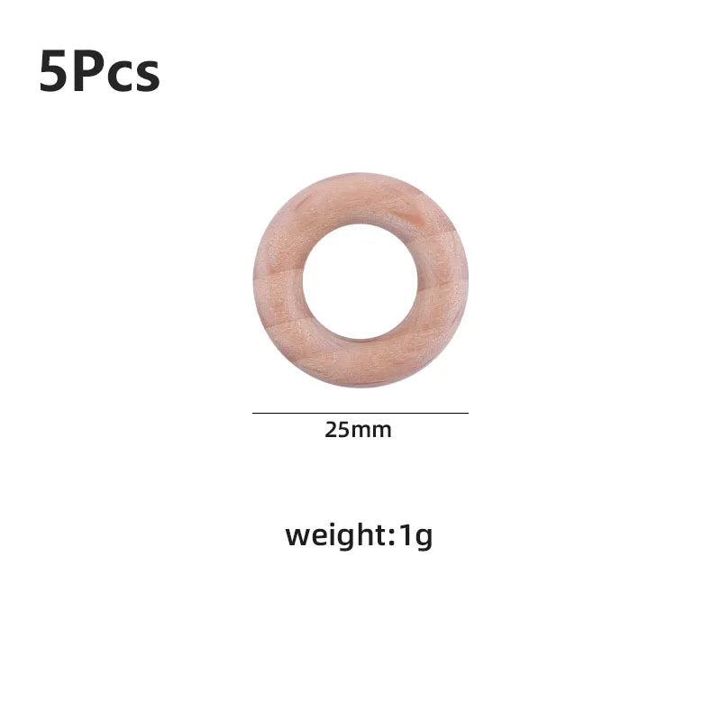12-125mm Wooden Rings Teether / Crafts  Handmade Natural Maple Wood