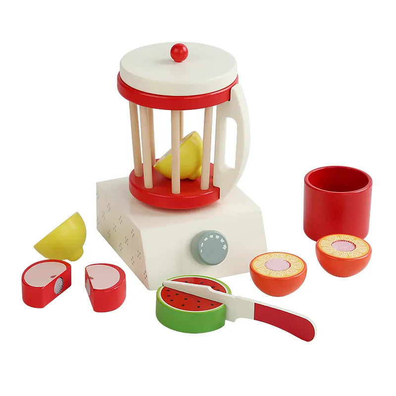 Wooden Kitchen Cooking Kitchen Toy Toaster Coffee Mixer Waffle Maker Montessori Learning