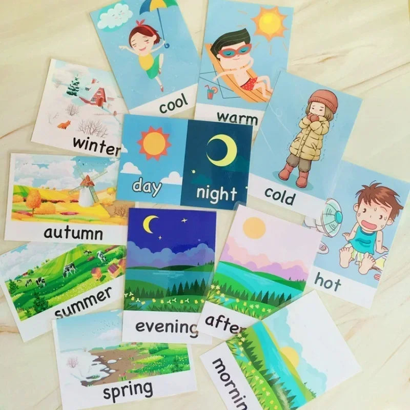 Montessori Emotion, Weather Learning Flash Cards