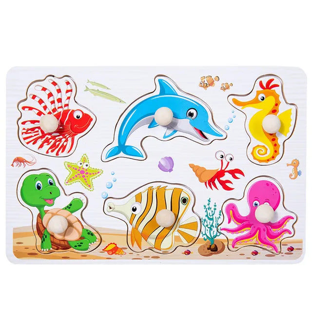 Montessori 3D Wooden Puzzles Early Learning Baby Educational Games