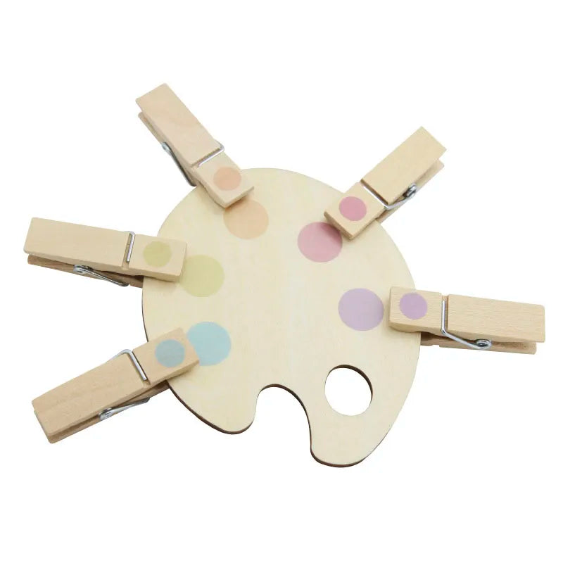 Montessori Wooden Clip Color Matching Puzzle