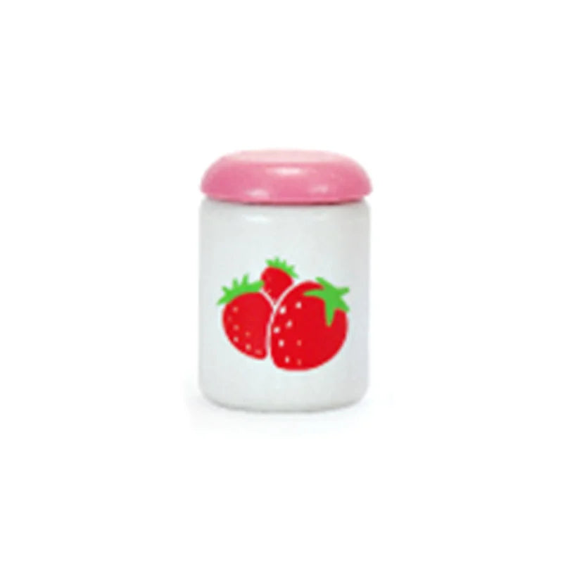 Kitchen Wooden 3D Toys,  Sauce Bottle, Honey, Lifelike Strawberry.