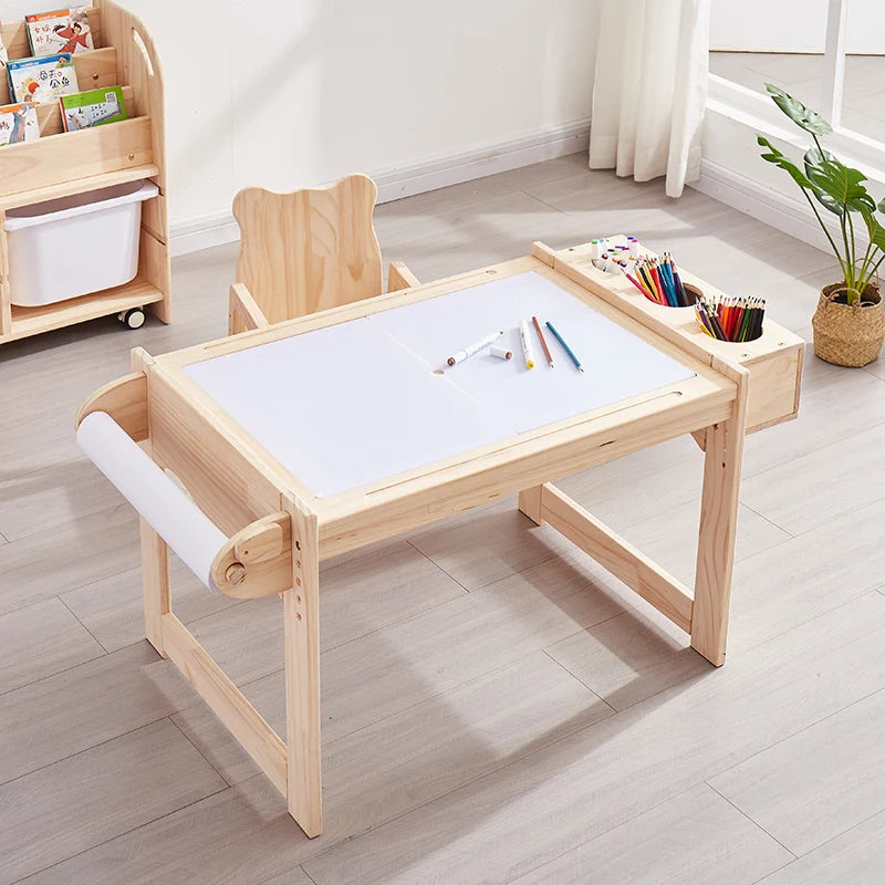 Children's Game Table, Multifunctional Solid Wood Table,