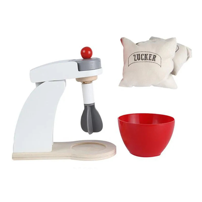 Wooden Kitchen Pretend Wooden Coffee , Toaster, Food Mixer.