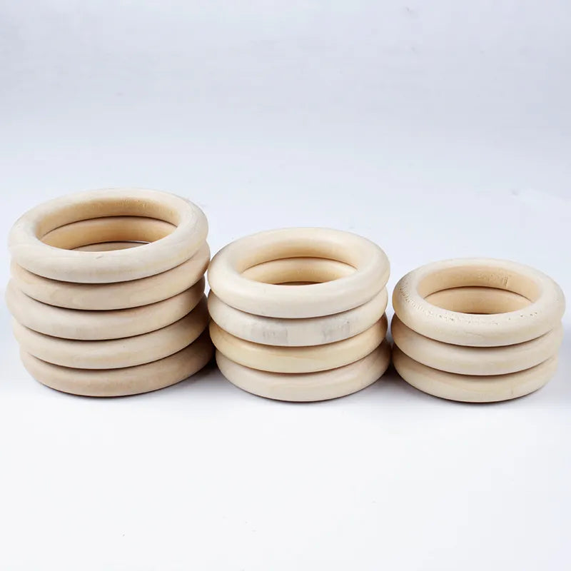 12-125mm Wooden Rings Teether / Crafts  Handmade Natural Maple Wood
