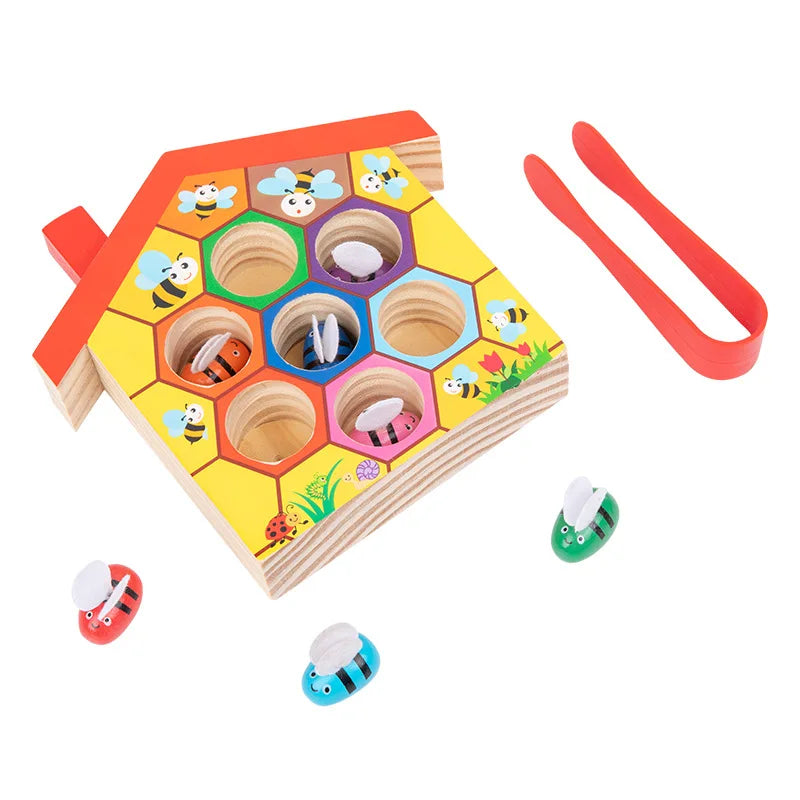 Wooden Bee House Matching and Sorting Puzzle