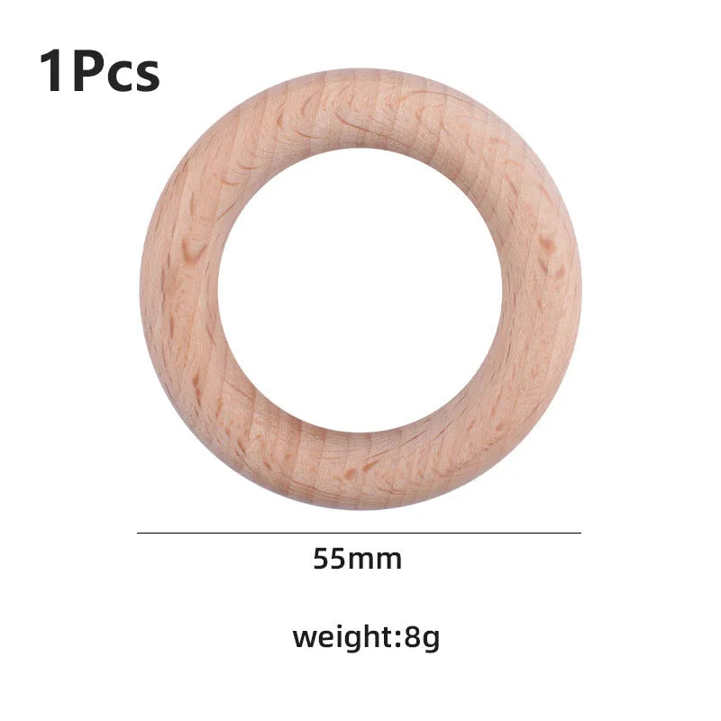 12-125mm Wooden Rings Teether / Crafts  Handmade Natural Maple Wood