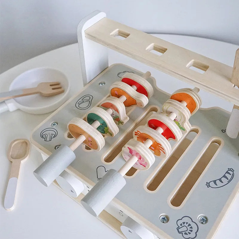 Wooden BBQ Set Play Role Game