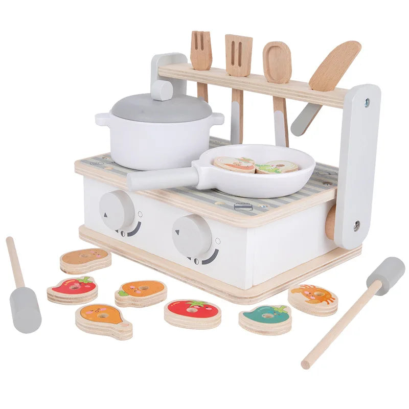 Wooden Play Barbecue Kids Grill Playset